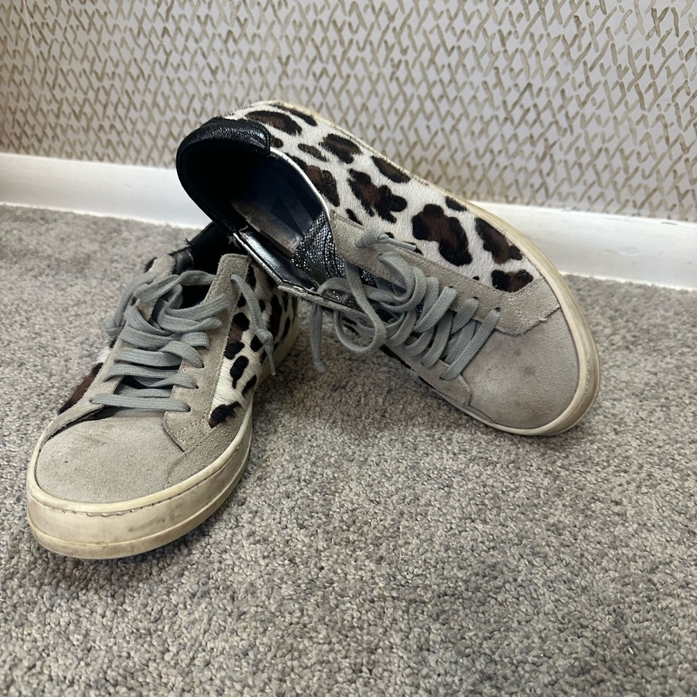 P448 Gray and Cow Print John Sneaker